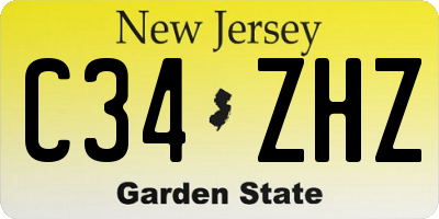 NJ license plate C34ZHZ