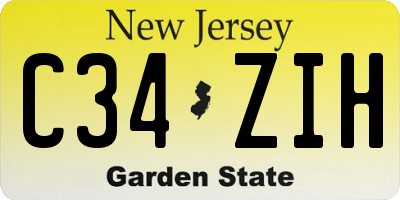 NJ license plate C34ZIH
