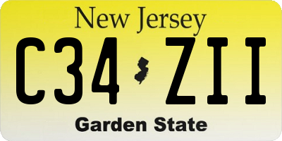 NJ license plate C34ZII