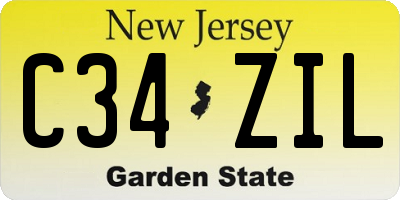 NJ license plate C34ZIL