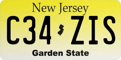 NJ license plate C34ZIS