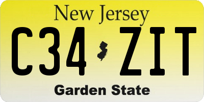 NJ license plate C34ZIT
