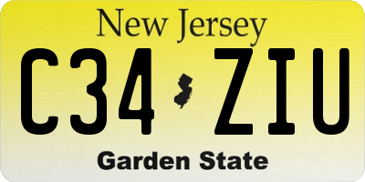 NJ license plate C34ZIU