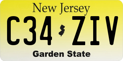 NJ license plate C34ZIV
