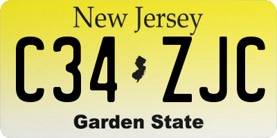 NJ license plate C34ZJC