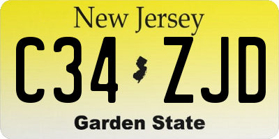 NJ license plate C34ZJD