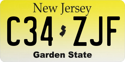 NJ license plate C34ZJF