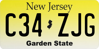 NJ license plate C34ZJG