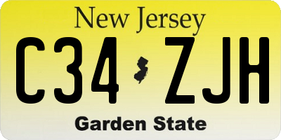 NJ license plate C34ZJH