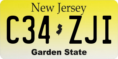 NJ license plate C34ZJI