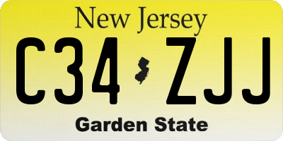 NJ license plate C34ZJJ