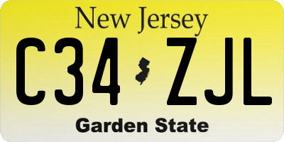 NJ license plate C34ZJL