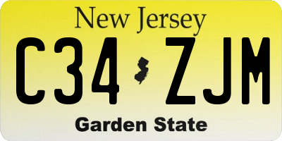 NJ license plate C34ZJM