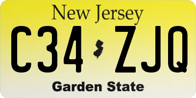 NJ license plate C34ZJQ