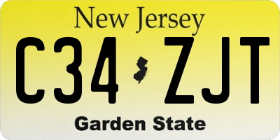 NJ license plate C34ZJT