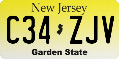 NJ license plate C34ZJV