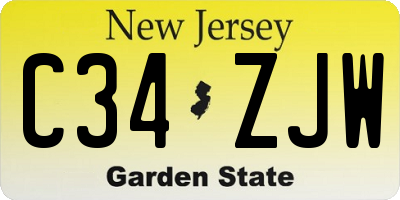 NJ license plate C34ZJW