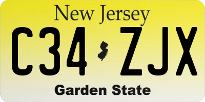 NJ license plate C34ZJX