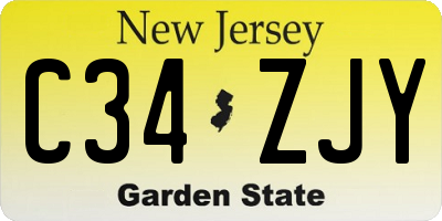 NJ license plate C34ZJY