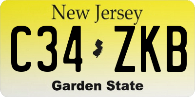 NJ license plate C34ZKB