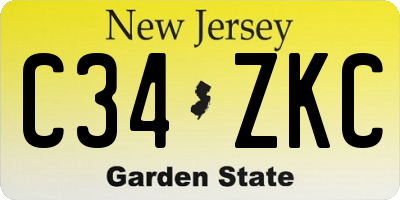 NJ license plate C34ZKC