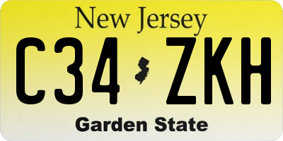 NJ license plate C34ZKH