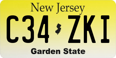 NJ license plate C34ZKI