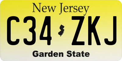 NJ license plate C34ZKJ