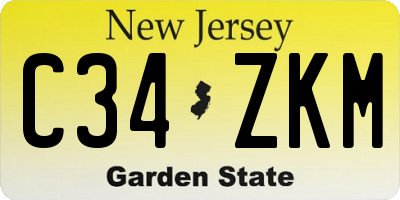 NJ license plate C34ZKM