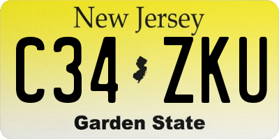 NJ license plate C34ZKU