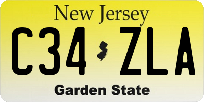 NJ license plate C34ZLA