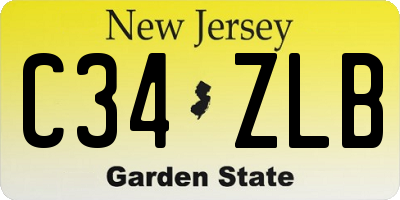 NJ license plate C34ZLB