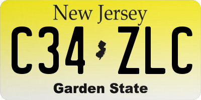 NJ license plate C34ZLC