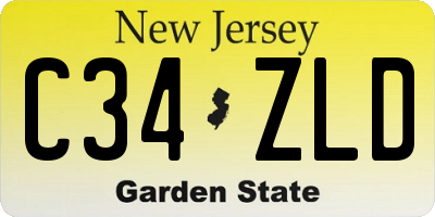 NJ license plate C34ZLD