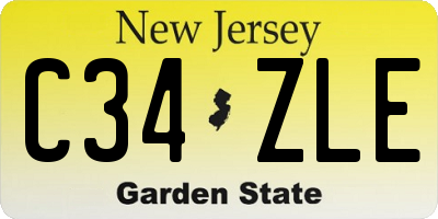 NJ license plate C34ZLE