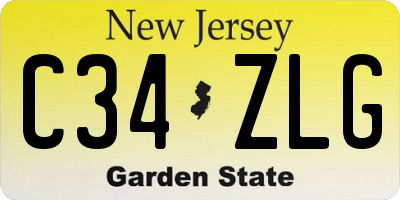 NJ license plate C34ZLG