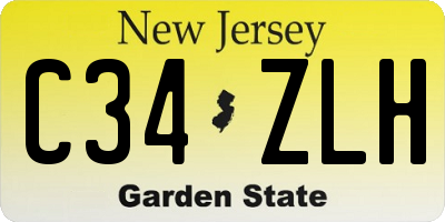 NJ license plate C34ZLH