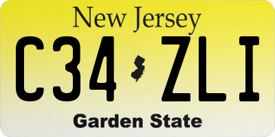 NJ license plate C34ZLI