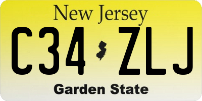 NJ license plate C34ZLJ