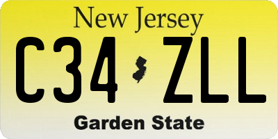 NJ license plate C34ZLL
