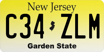 NJ license plate C34ZLM