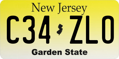 NJ license plate C34ZLO