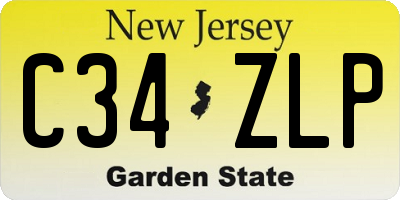 NJ license plate C34ZLP