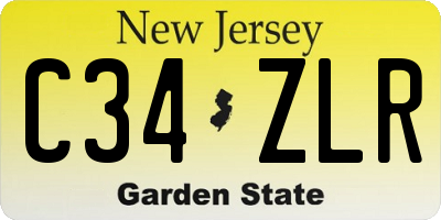 NJ license plate C34ZLR