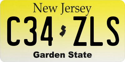 NJ license plate C34ZLS