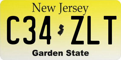 NJ license plate C34ZLT