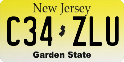 NJ license plate C34ZLU