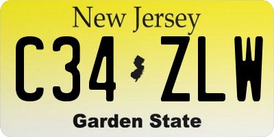 NJ license plate C34ZLW