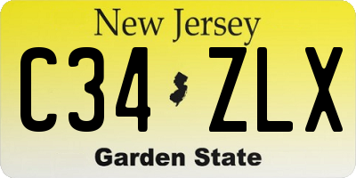 NJ license plate C34ZLX