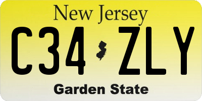NJ license plate C34ZLY